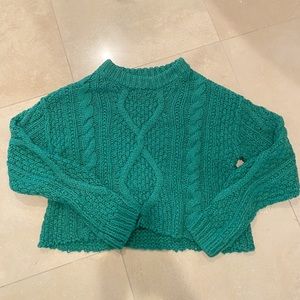 Free People Cutting Edge cropped Sweater green